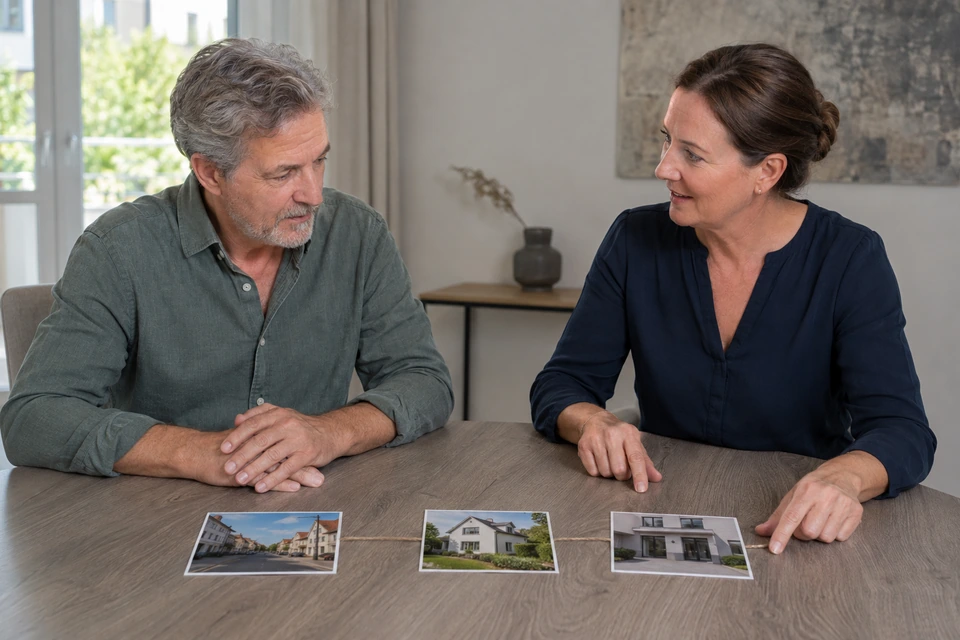 Symbolischer Austausch anhand regionaler Gebäude- und Ortsbilder